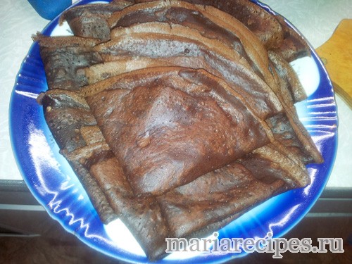 Шоколадные блины на молоке