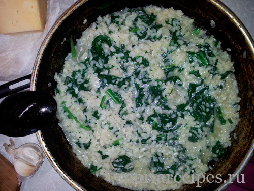 Ризотто со шпинатом рецепт