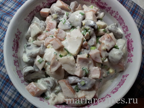 салат дубок с курицей