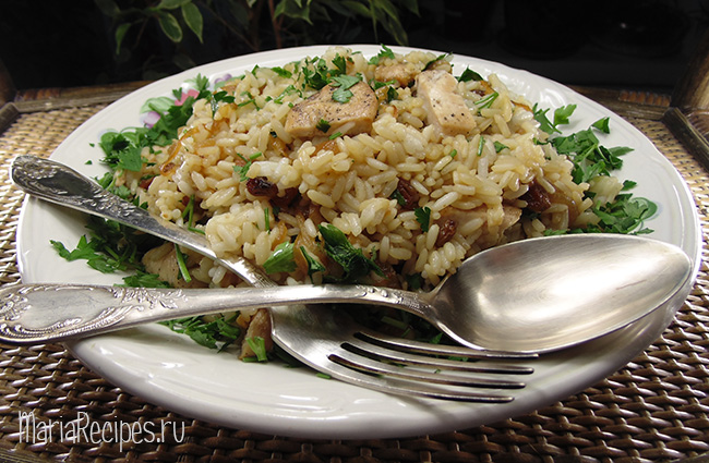 Салат с рисом и курицей